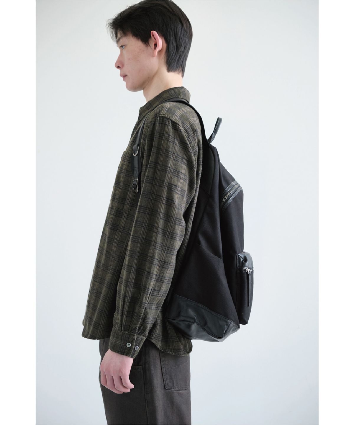 해칭룸(HATCHINGROOM) Leather Daypack Big Black
