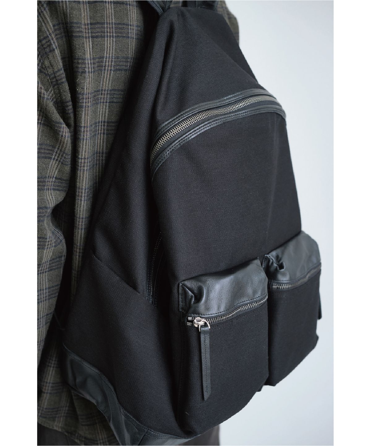 해칭룸(HATCHINGROOM) Leather Daypack Big Black