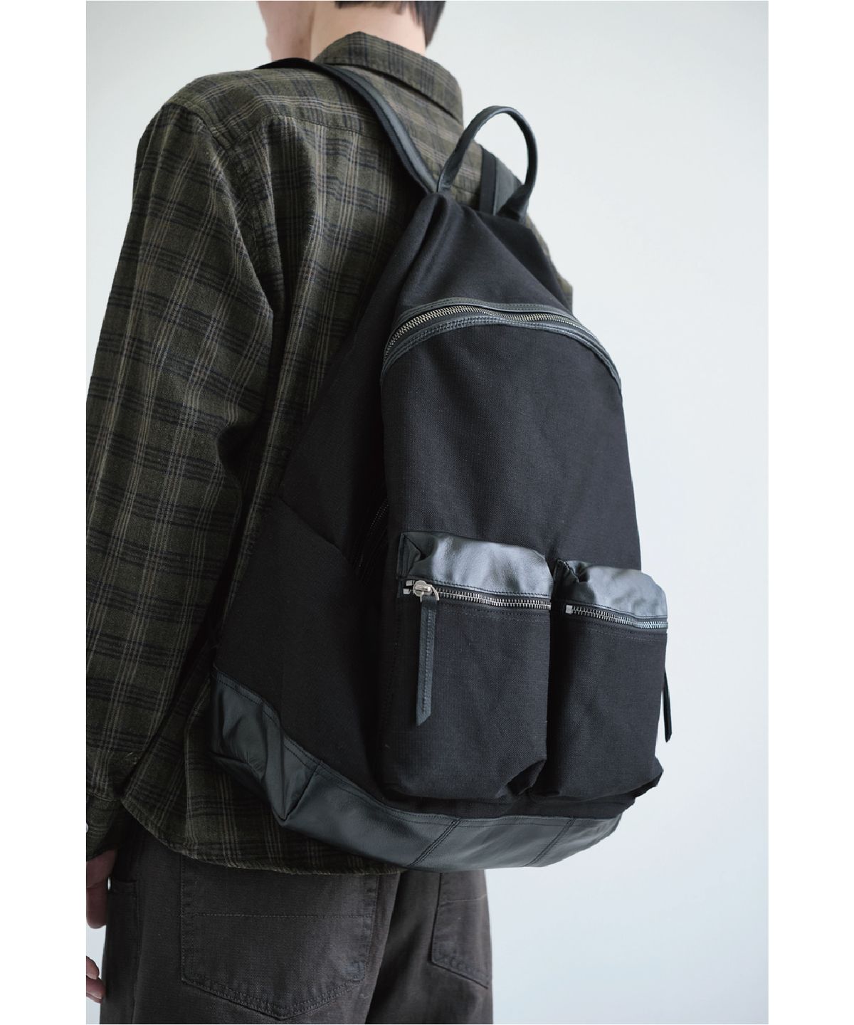 해칭룸(HATCHINGROOM) Leather Daypack Big Black