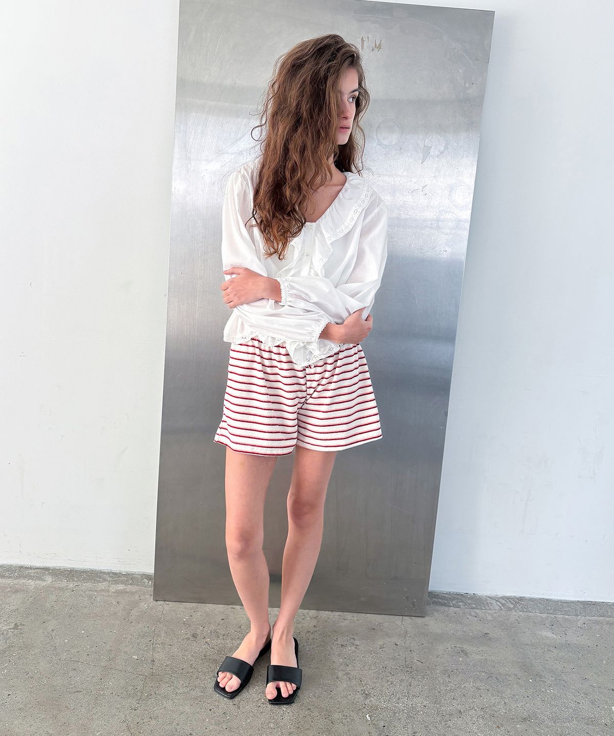 포에트서울(POETSEOUL) Cozy Stripe Shorts_red