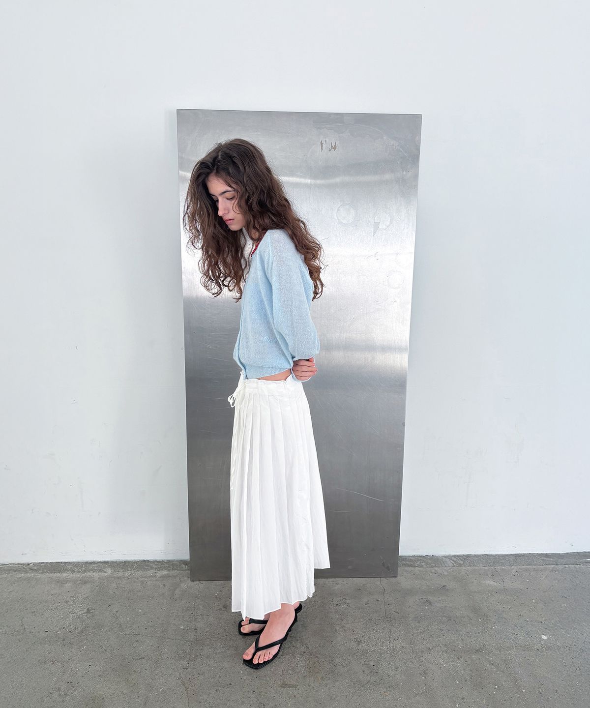 포에트서울(POETSEOUL) signature alpaca cardigan_ice blue