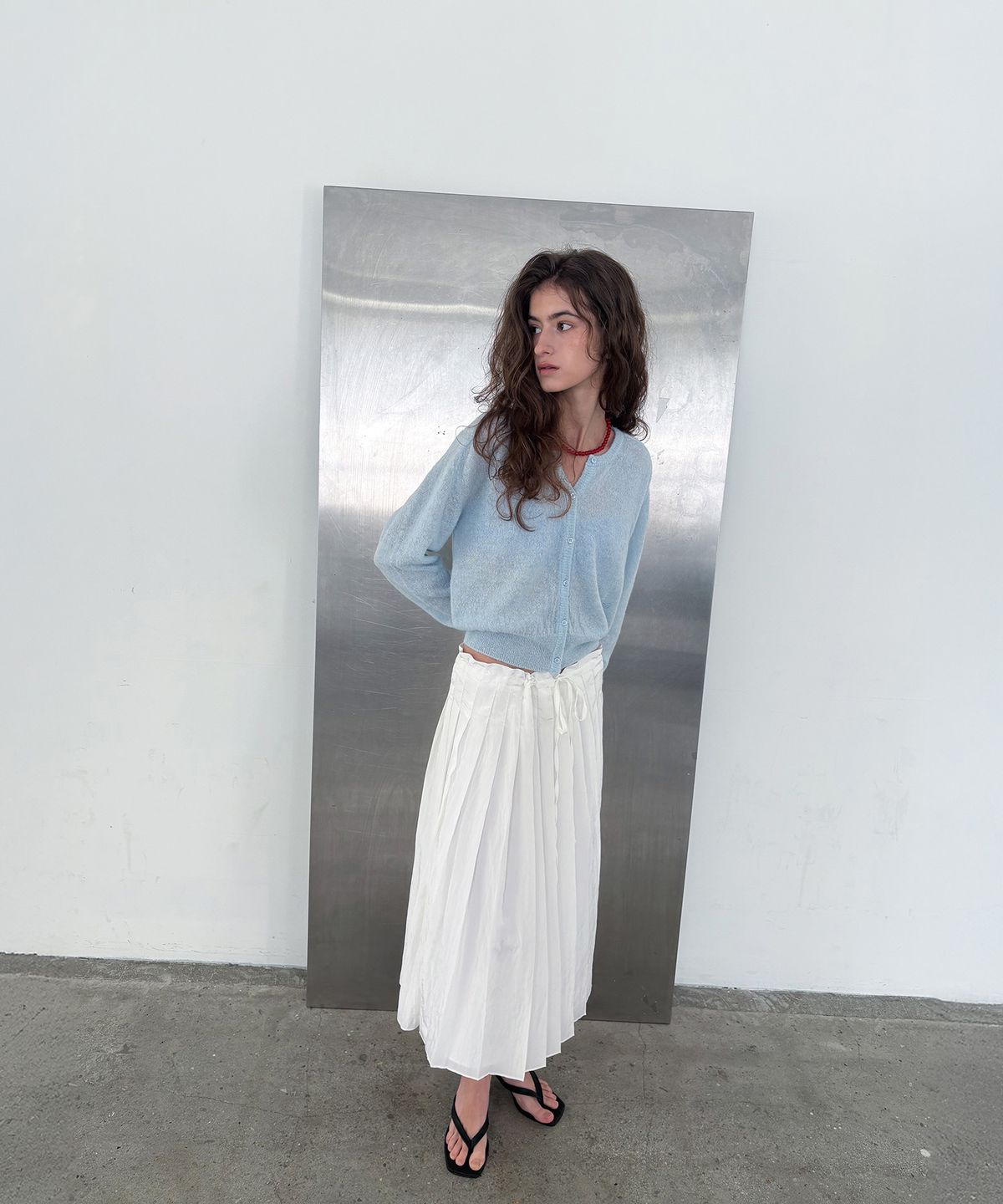 포에트서울(POETSEOUL) signature alpaca cardigan_ice blue