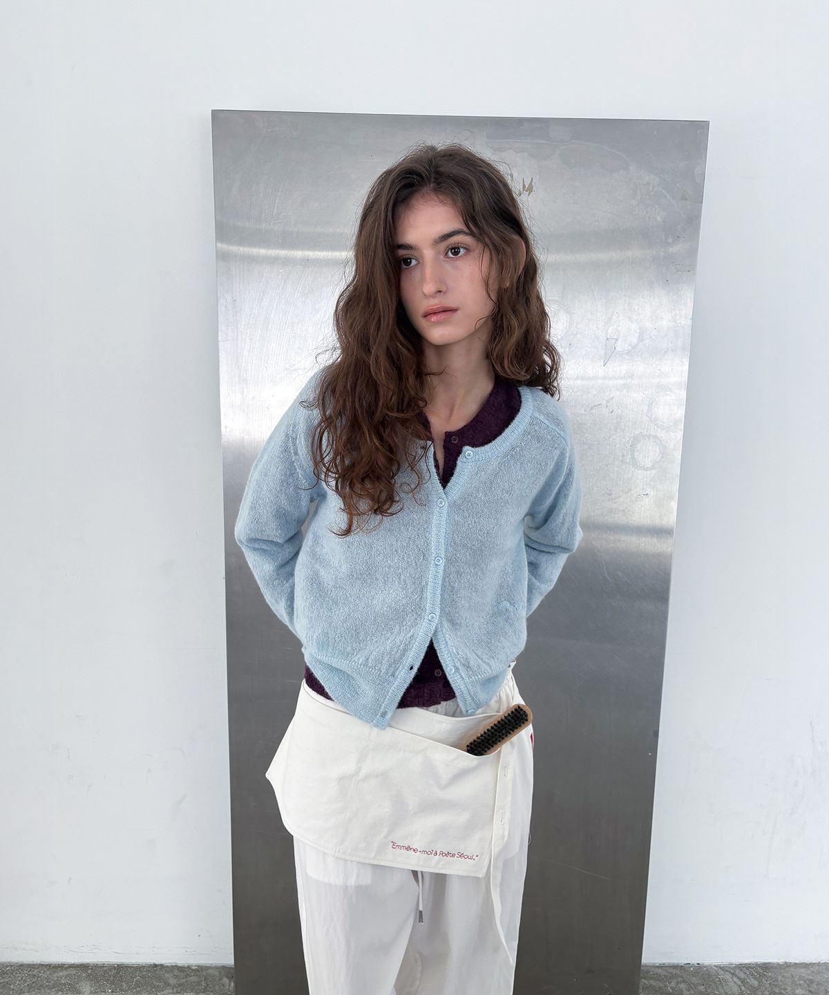 포에트서울(POETSEOUL) signature alpaca cardigan_ice blue