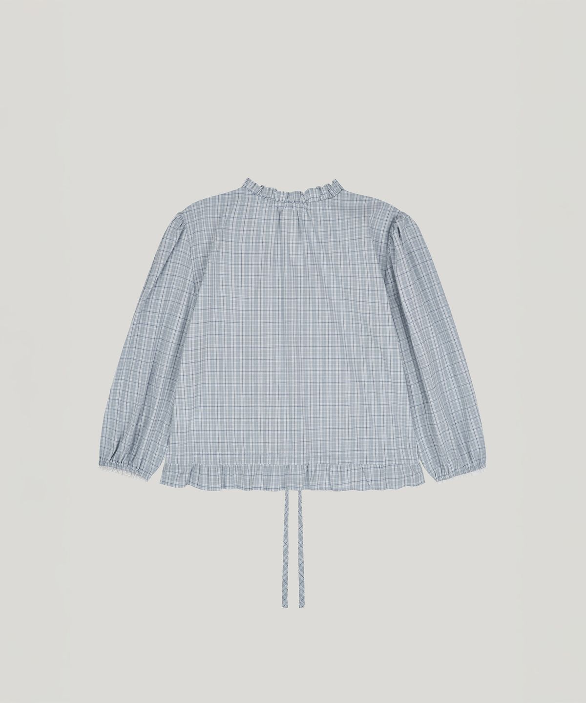 포에트서울(POETSEOUL) Bunny Frill Blouse_check blue