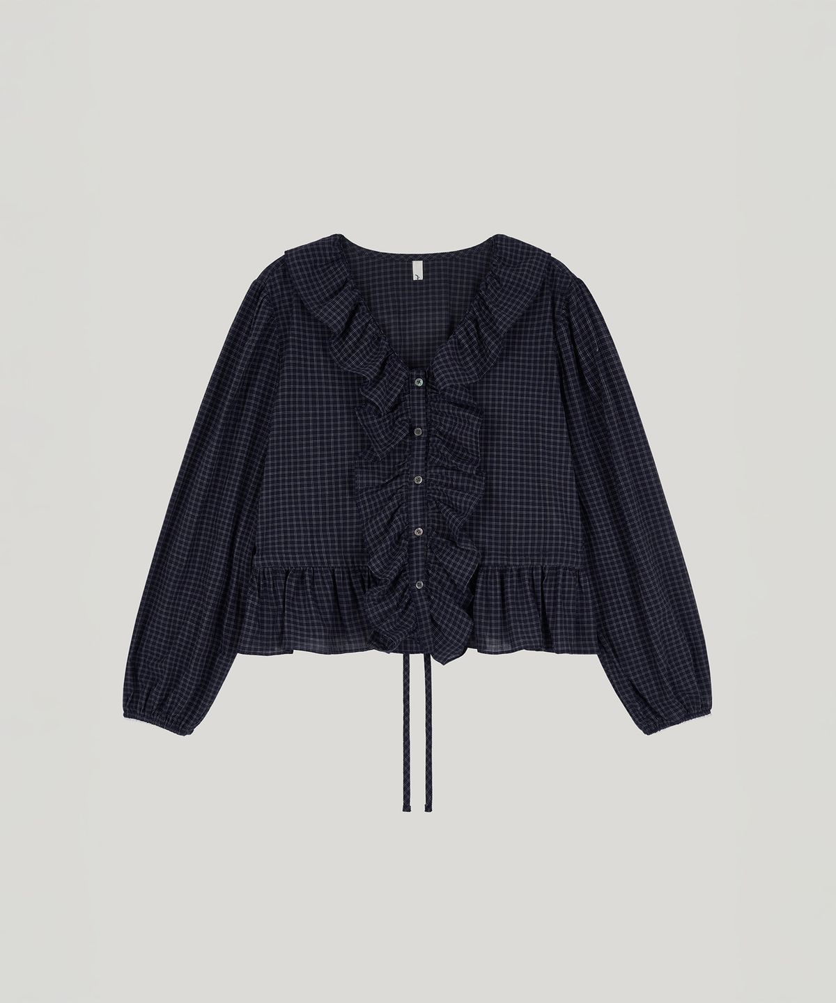 포에트서울(POETSEOUL) Voluminous Blouse_check navy