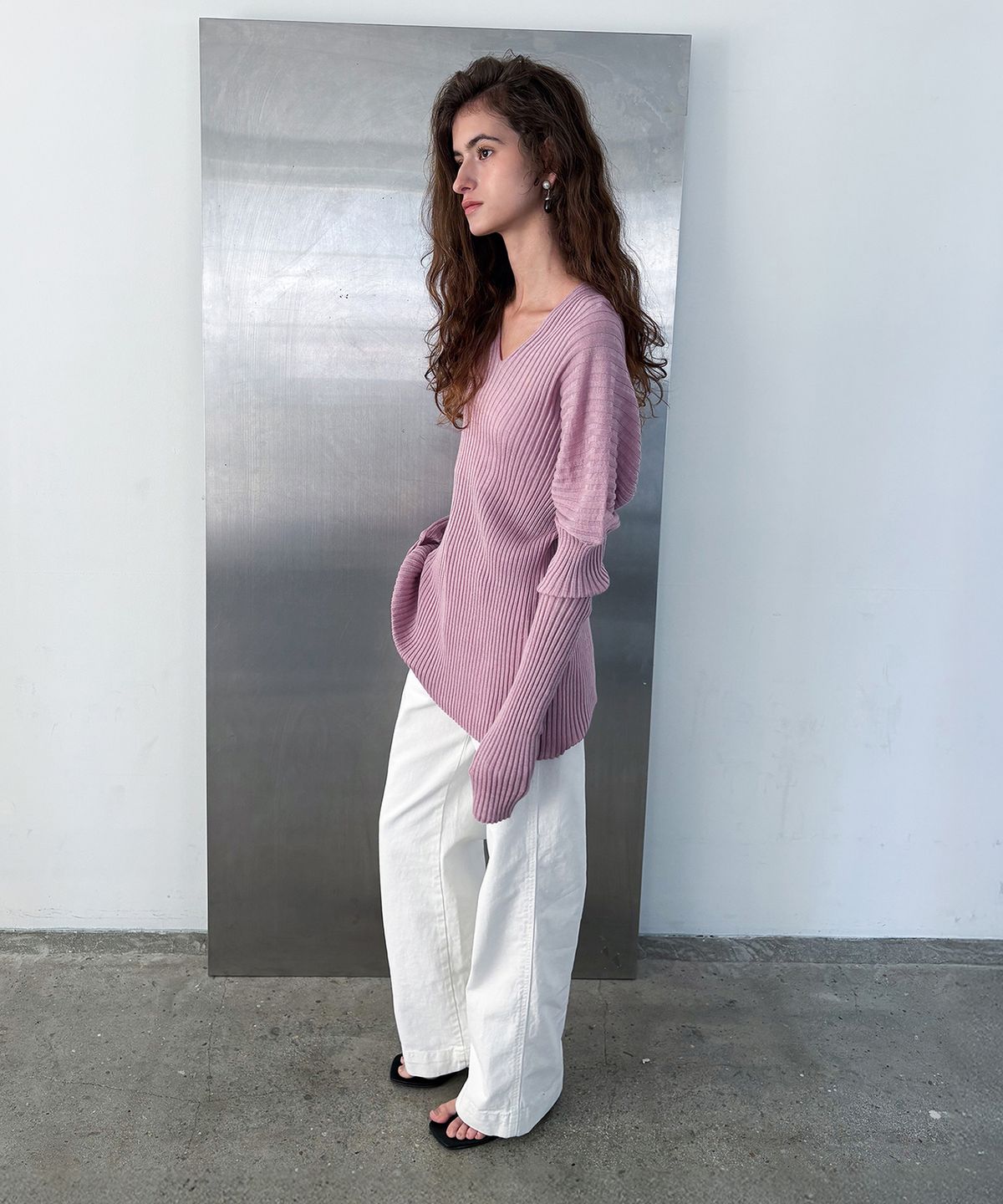 포에트서울(POETSEOUL) line ribbed knit_Orchid Pink
