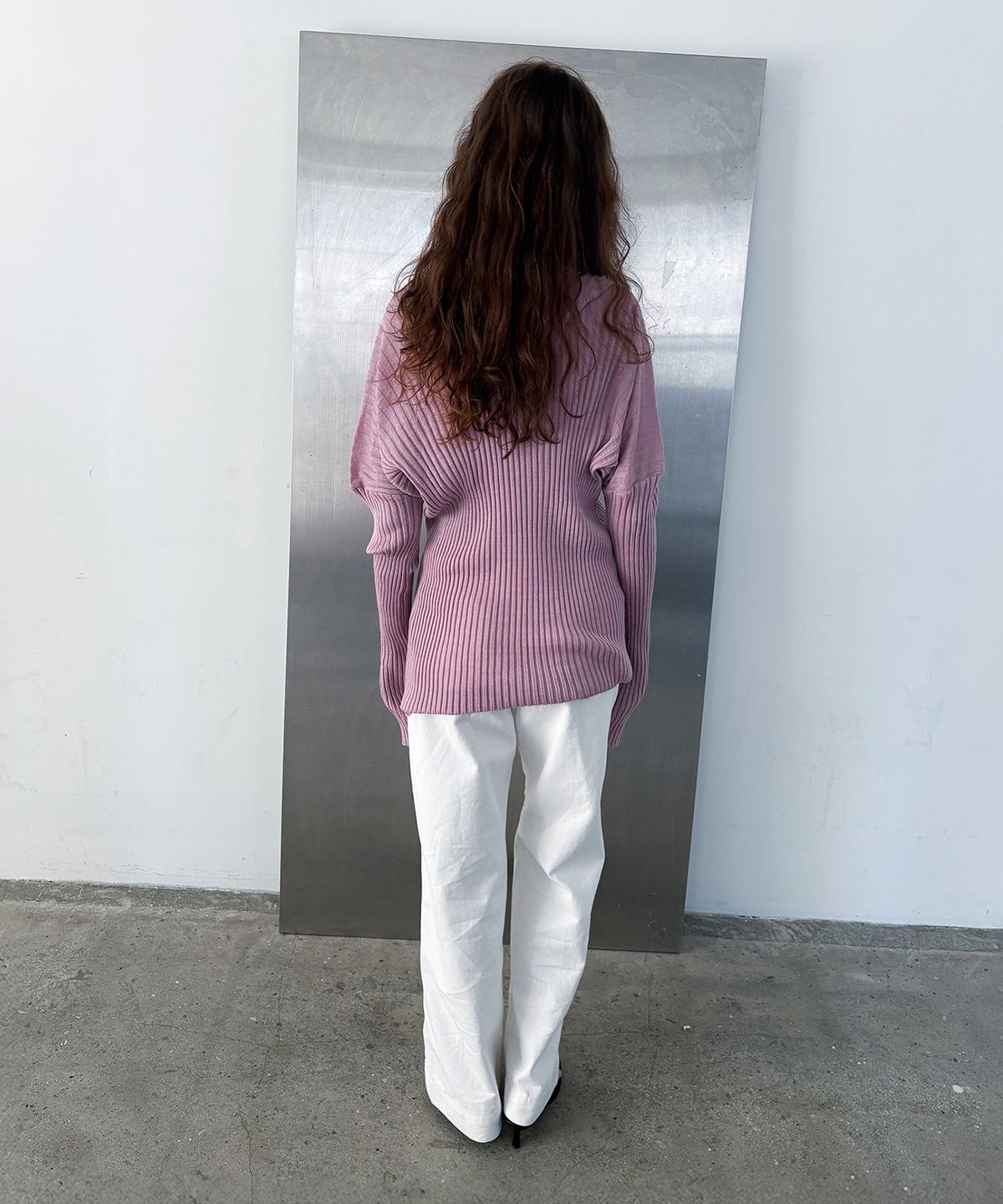 포에트서울(POETSEOUL) line ribbed knit_Orchid Pink