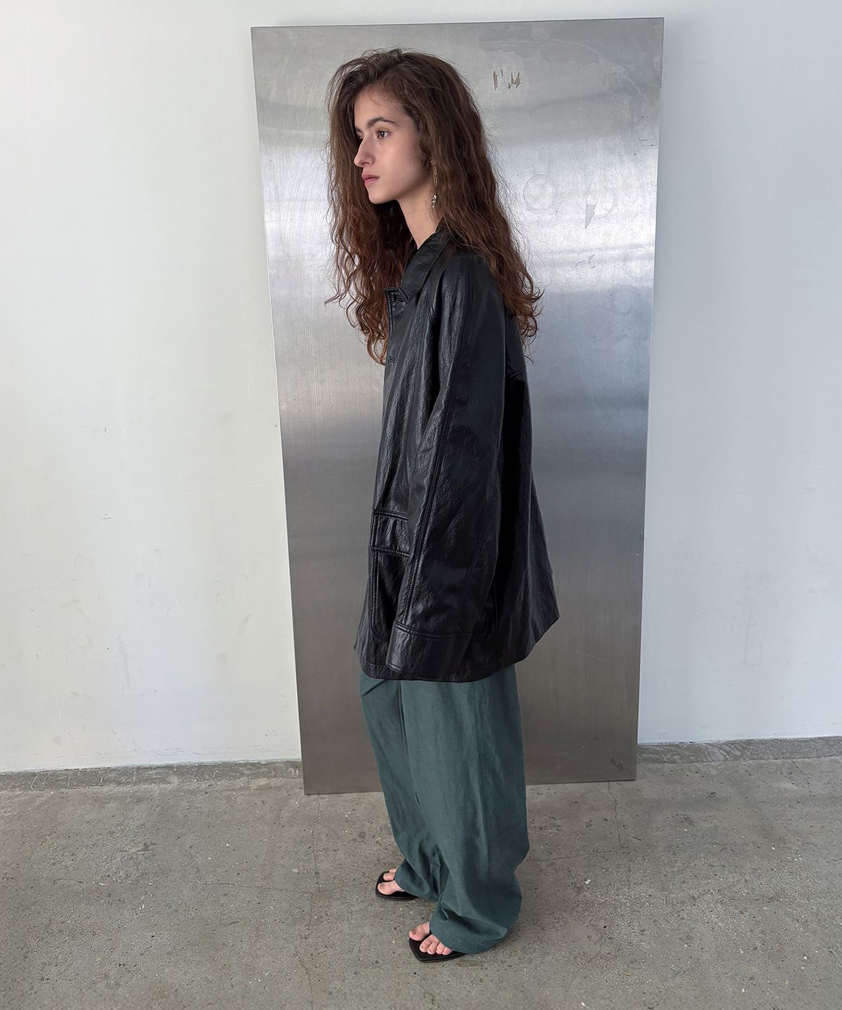 포에트서울(POETSEOUL) soft wide pants_rich green
