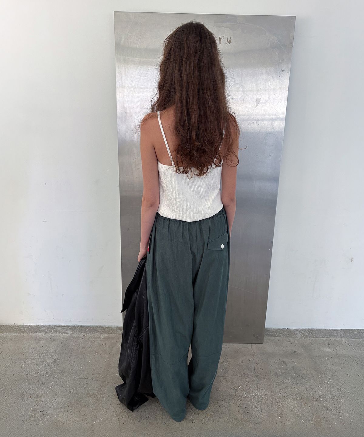 포에트서울(POETSEOUL) soft wide pants_rich green