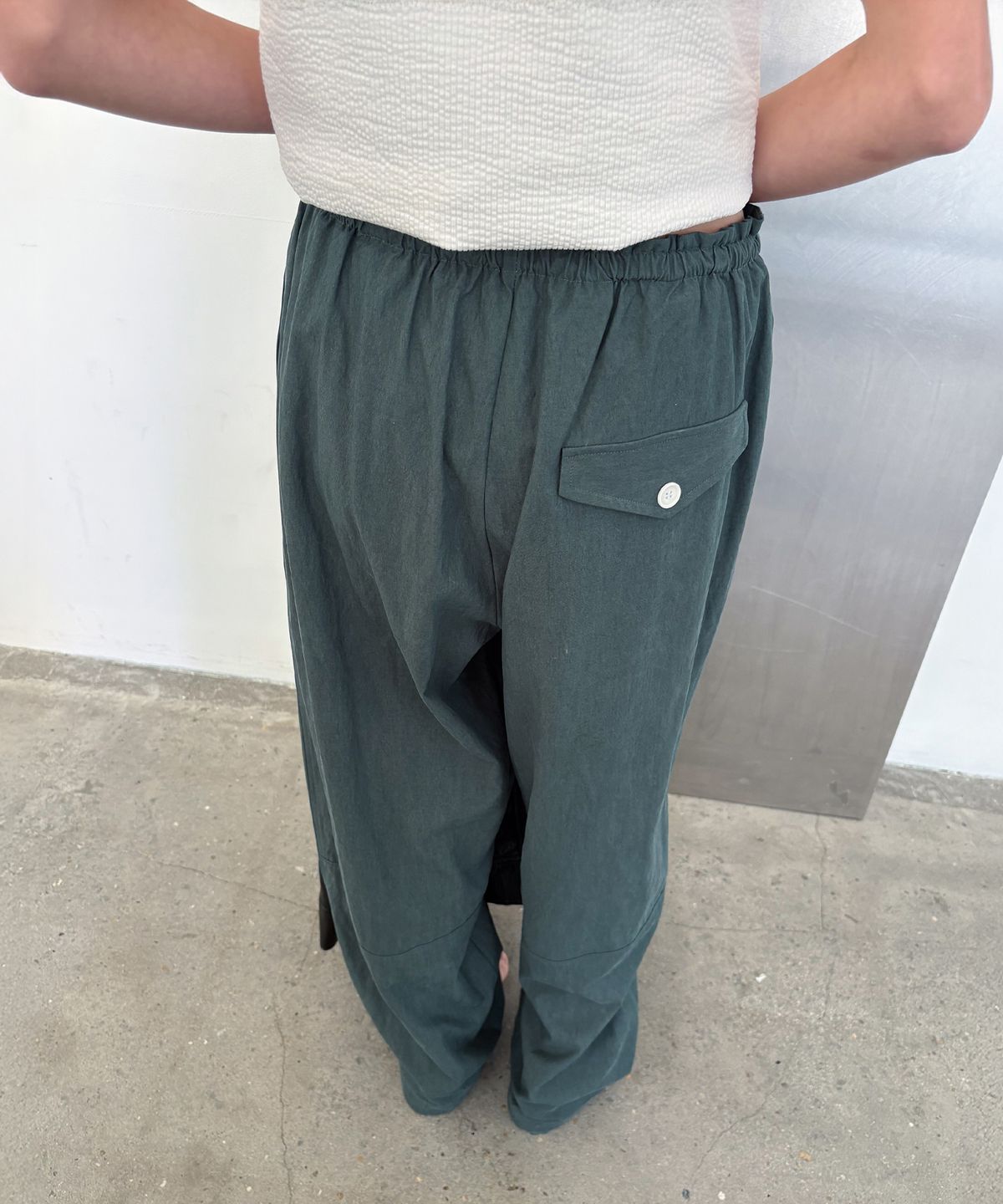 포에트서울(POETSEOUL) soft wide pants_rich green
