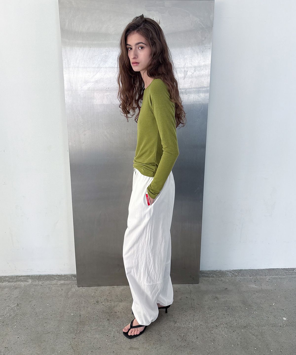 포에트서울(POETSEOUL) wool line t-shirt_olive