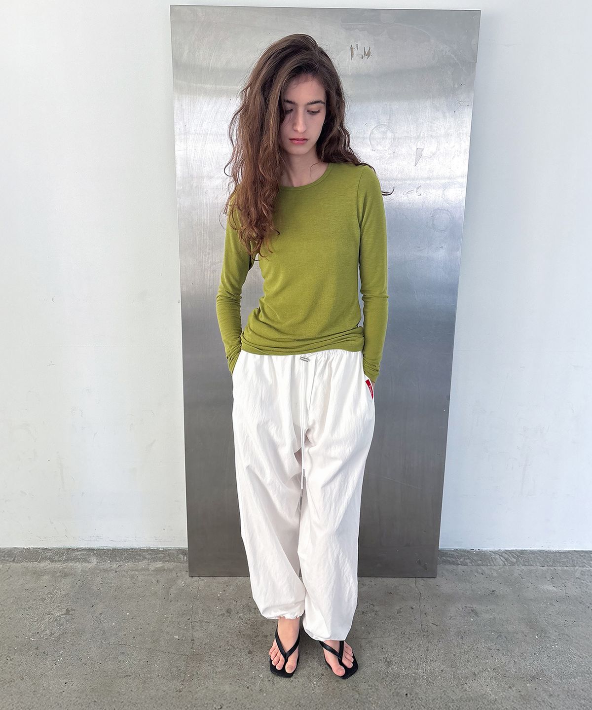 포에트서울(POETSEOUL) wool line t-shirt_olive