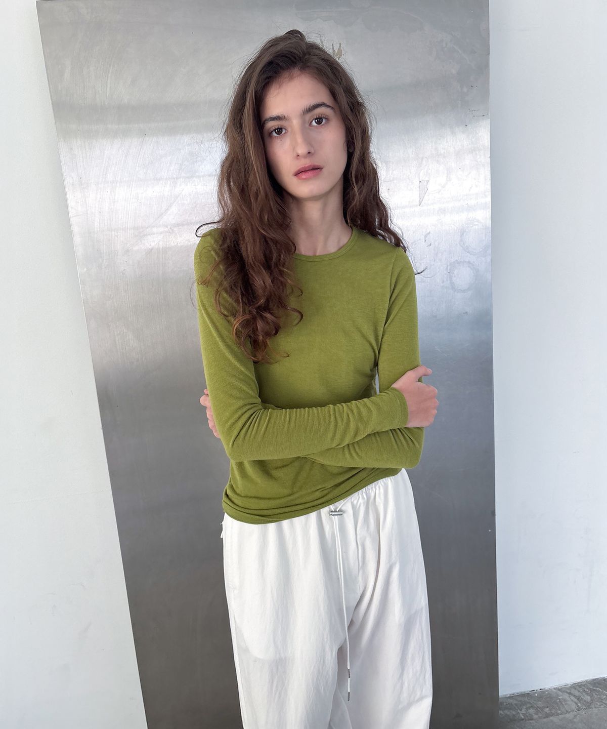 포에트서울(POETSEOUL) wool line t-shirt_olive