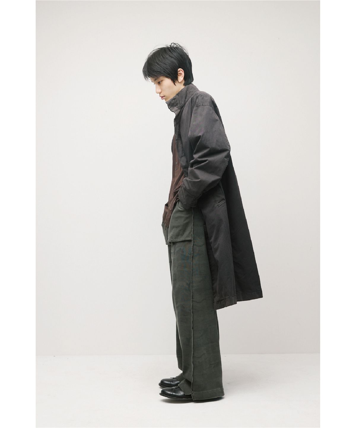 해칭룸(HATCHINGROOM) Reverse Sweat Pants Camo Dark Khaki