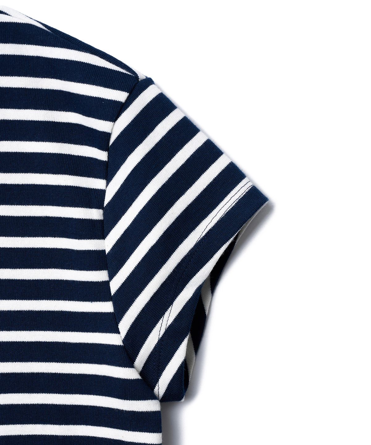 튜드먼트(TTUDEMENT) 50s EMBROIDERED STRIPED SLIM FIT T-SHIRT_NAVY