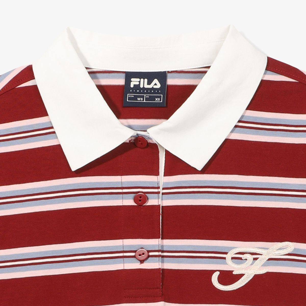 휠라(FILA) 여성 카라 스트라이프 긴팔 티셔츠(FS261TL01F001626)