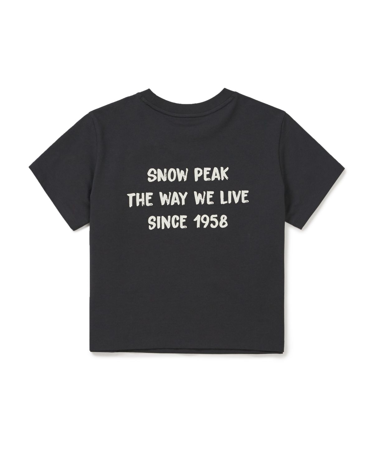 스노우피크 어패럴(SNOWPEAK APPAREL) 에어로쿨 여성 크롭 반팔 티셔츠 (S26MWFTS27) Dark Charcoal
