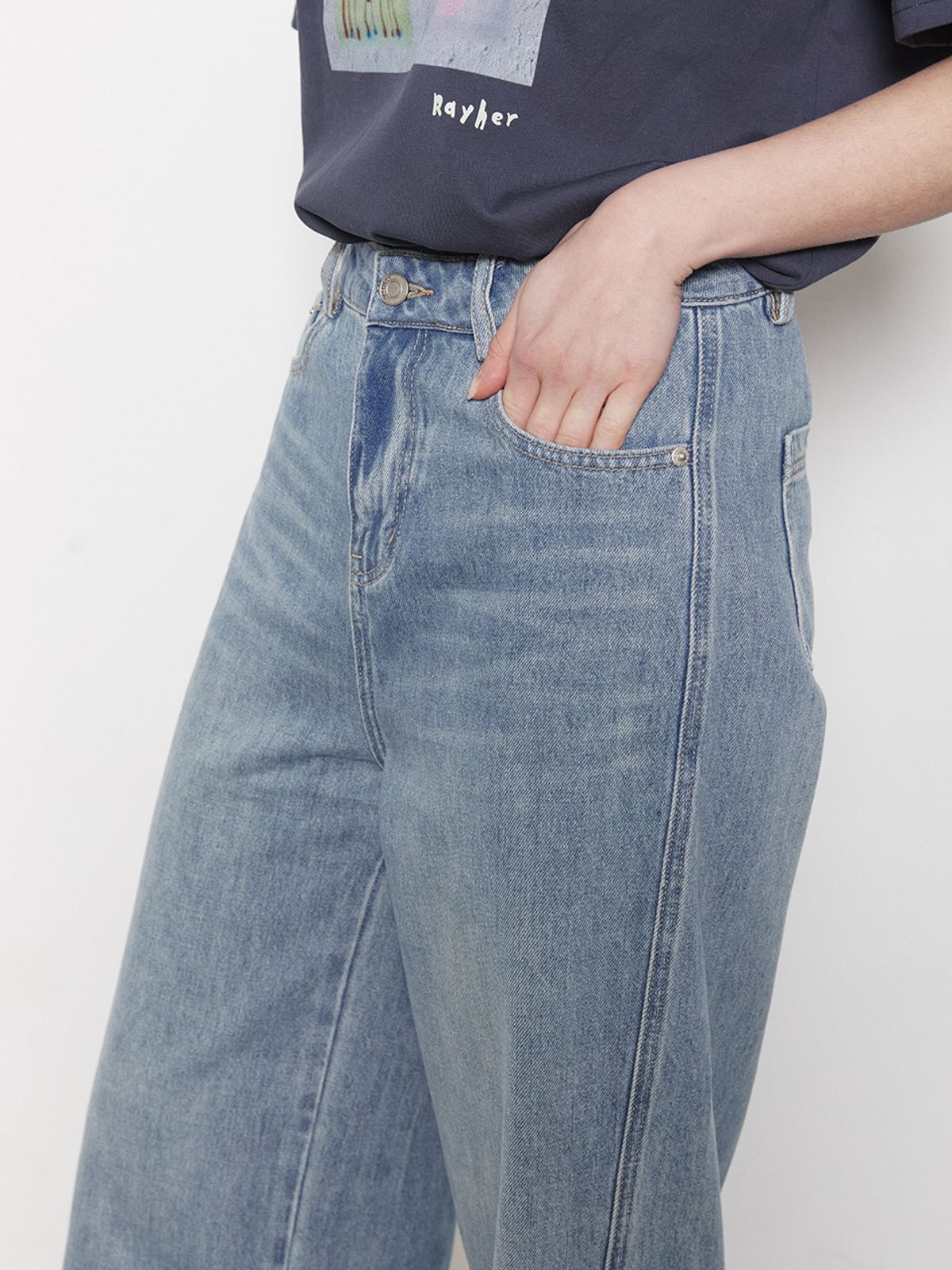 레이허(RAYHER) SOFT FIT STRAIGHT DENIM