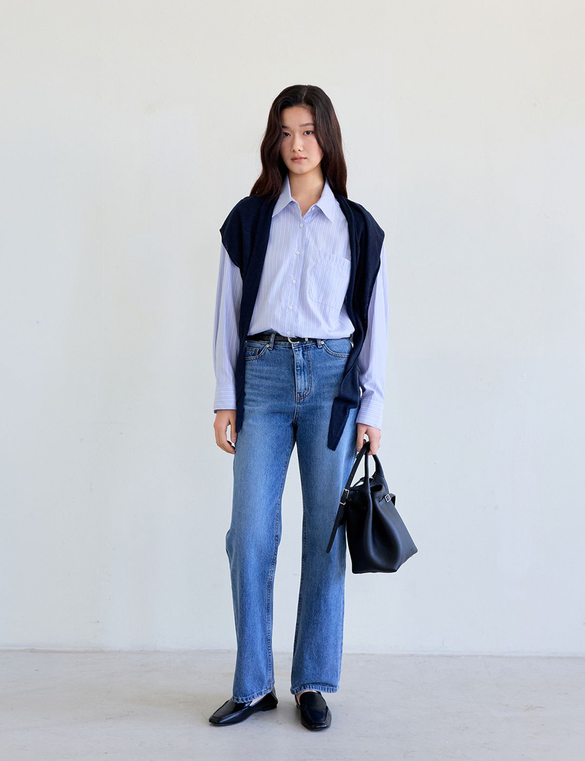 더엘로(THEELO) 클래식 스트라이프 셔츠 (Light Blue)