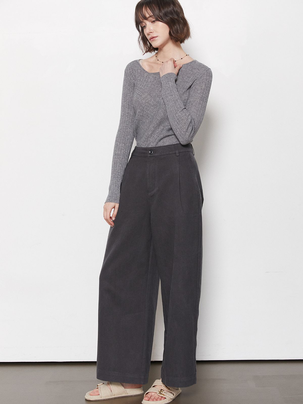 레이허(RAYHER) COTTON LYOCELL TUCK SLACKS[2COLORS]
