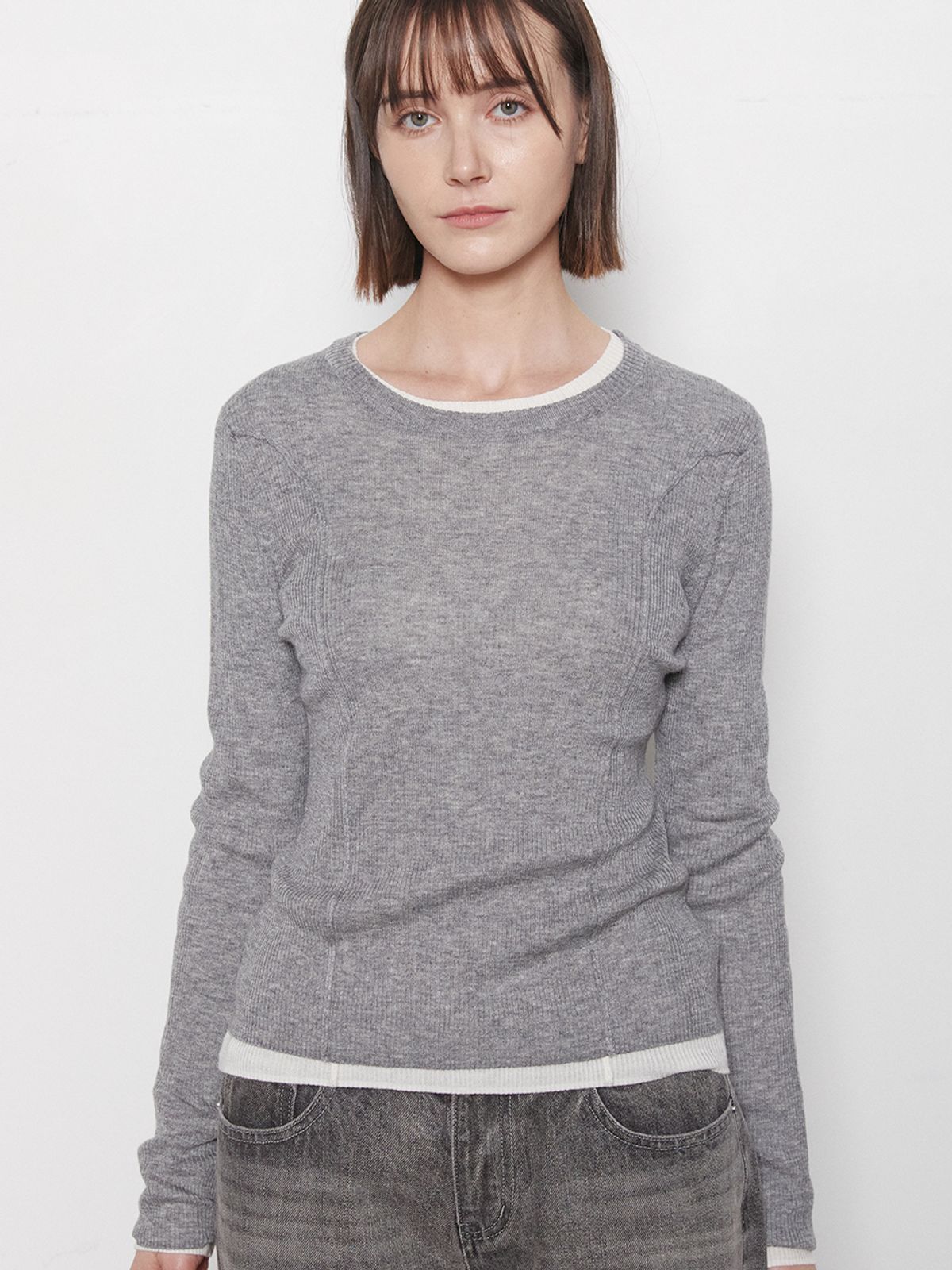 레이허(RAYHER) SLIM FIT ROUND KNIT[3COLORS]