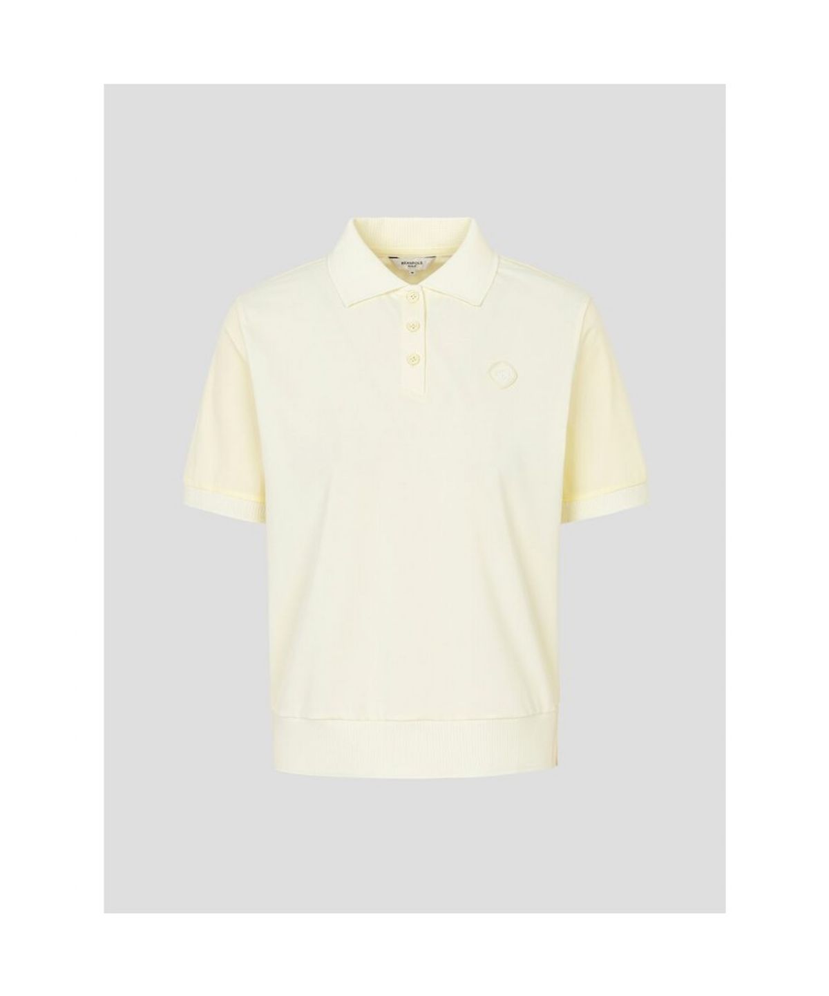 빈폴골프(BEANPOLE GOLF) 여성 로고 타공 칼라 반소매 티셔츠 - 레몬
