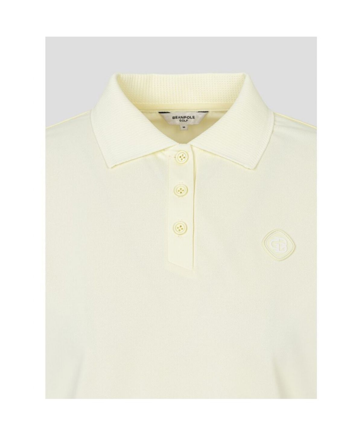 빈폴골프(BEANPOLE GOLF) 여성 로고 타공 칼라 반소매 티셔츠 - 레몬