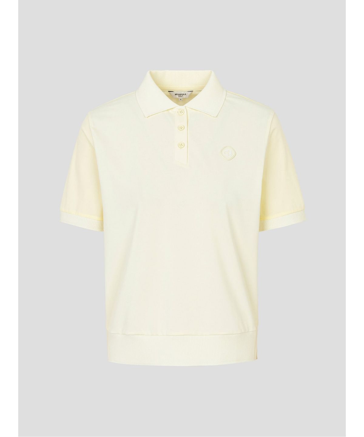 빈폴골프(BEANPOLE GOLF) 여성 로고 타공 칼라 반소매 티셔츠 - 레몬