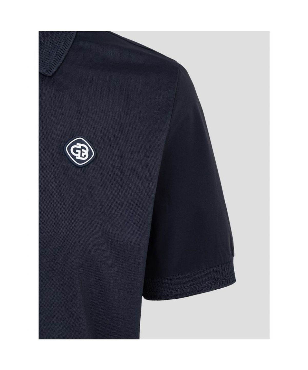 빈폴골프(BEANPOLE GOLF) 여성 로고 타공 칼라 반소매 티셔츠 - 네이비