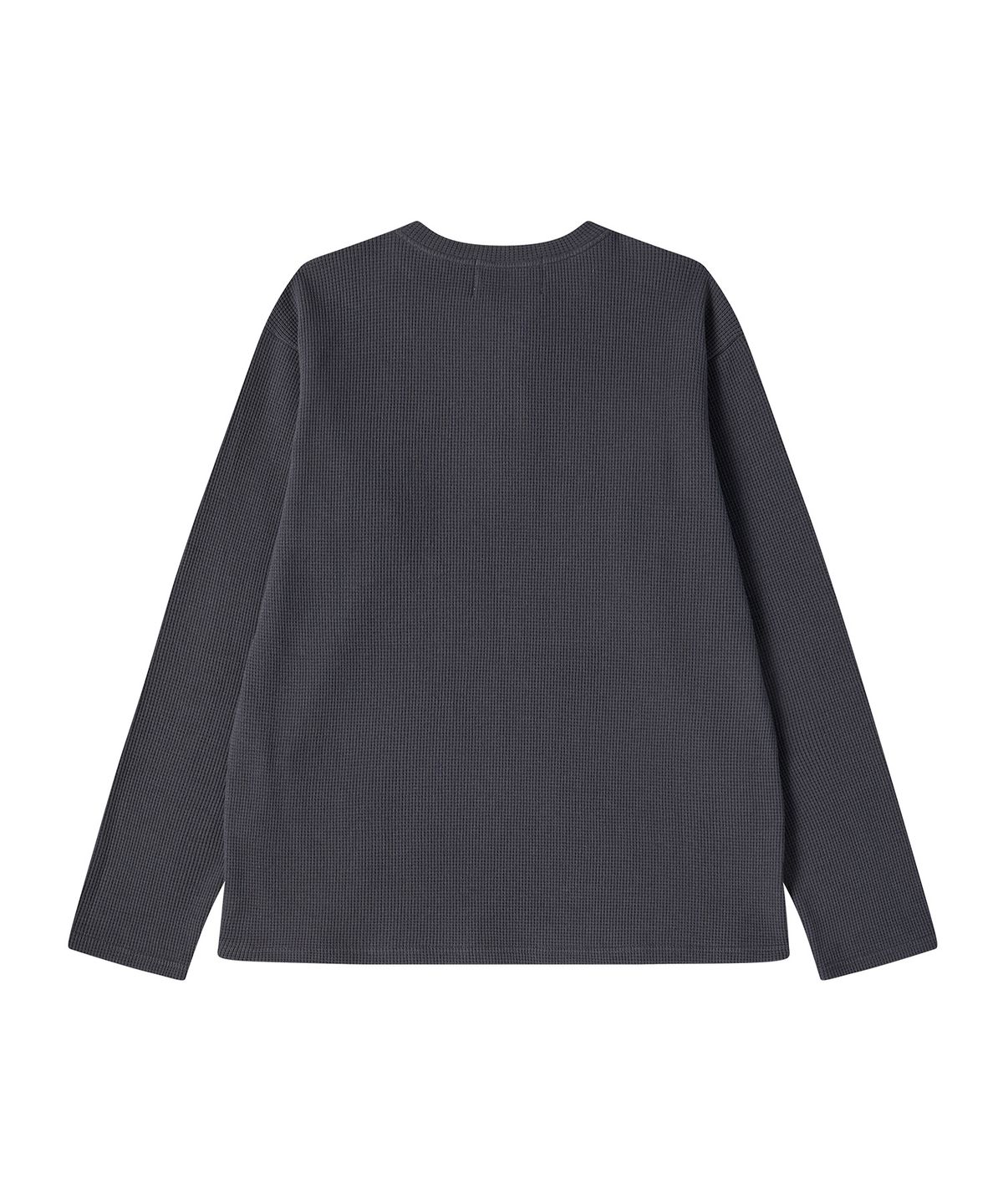 비욘드클로젯(BEYOND CLOSET) [COLLECTION LINE] 헤비 웨이트 와플 헨리넥 티셔츠 차콜 그레이