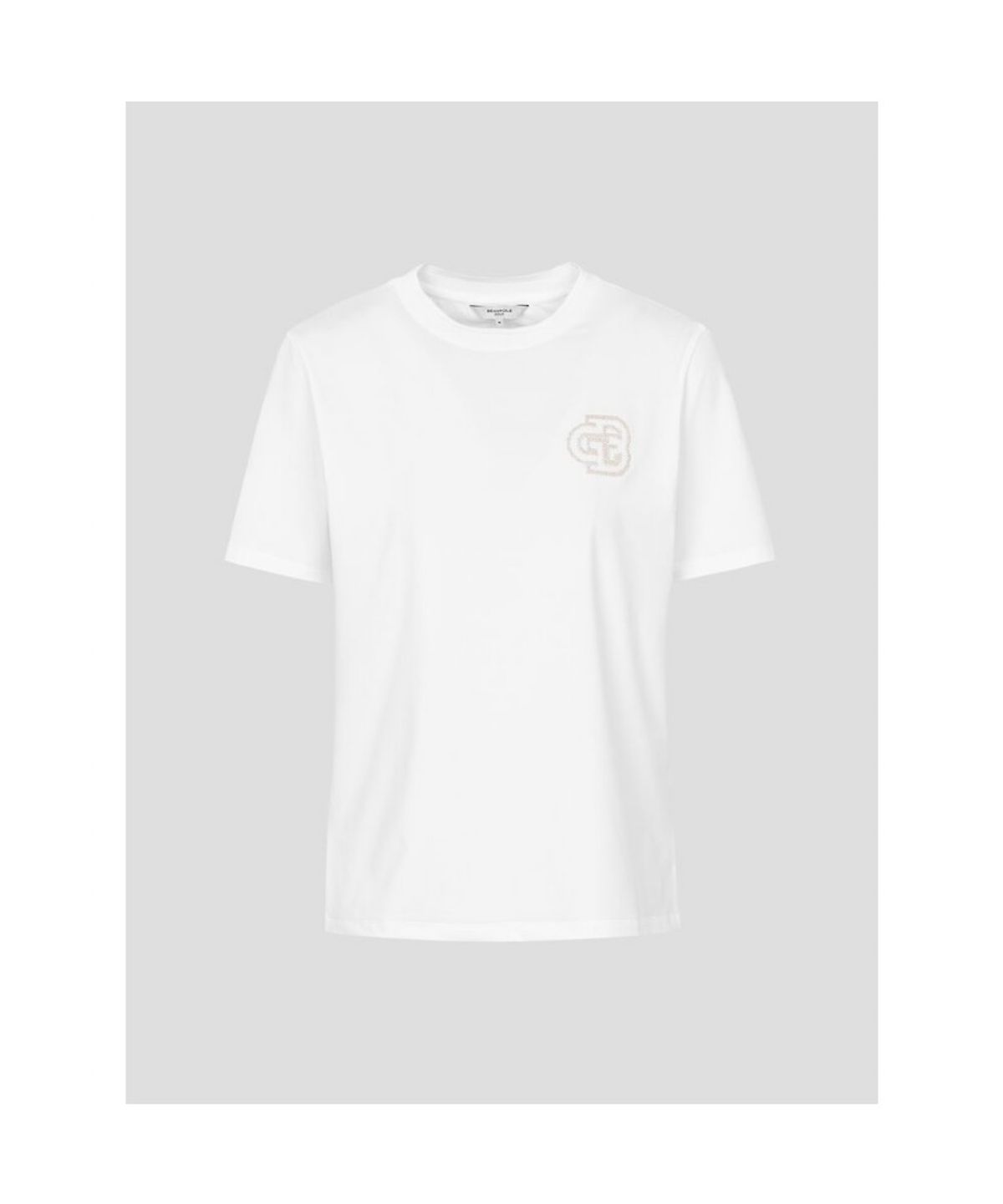 빈폴골프(BEANPOLE GOLF) 여성 원포인트 라운드넥 반소매 티셔츠 - 아이보리