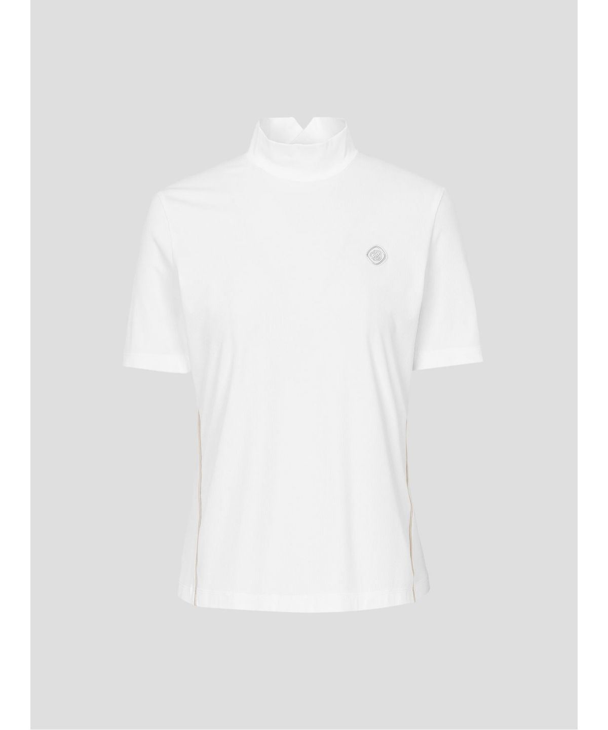 빈폴골프(BEANPOLE GOLF) [B_under] 여성 라인 배색 하이넥 반소매 티셔츠 - 화이트