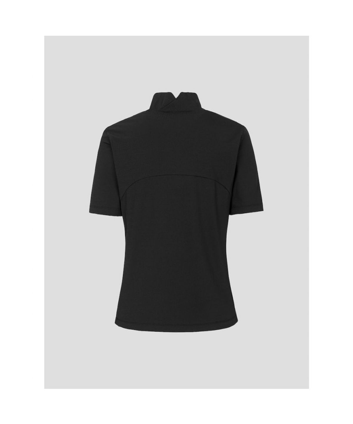 빈폴골프(BEANPOLE GOLF) [B_under] 여성 라인 배색 하이넥 반소매 티셔츠 - 블랙