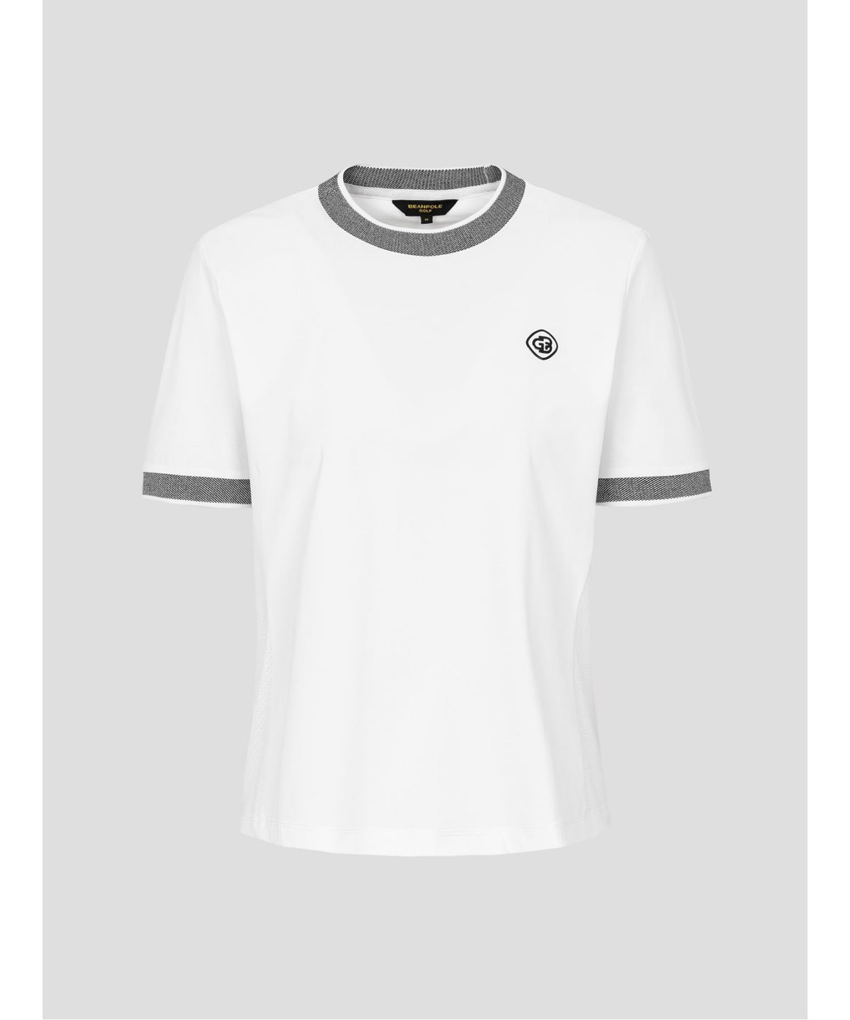 빈폴골프(BEANPOLE GOLF) [B_under] 여성 자카드 모크넥 반소매 티셔츠 - 화이트