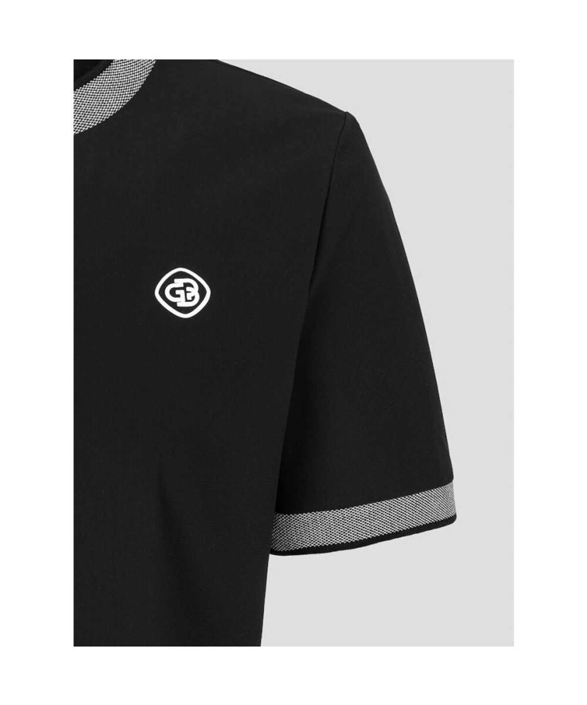 빈폴골프(BEANPOLE GOLF) [B_under] 여성 자카드 모크넥 반소매 티셔츠 - 블랙