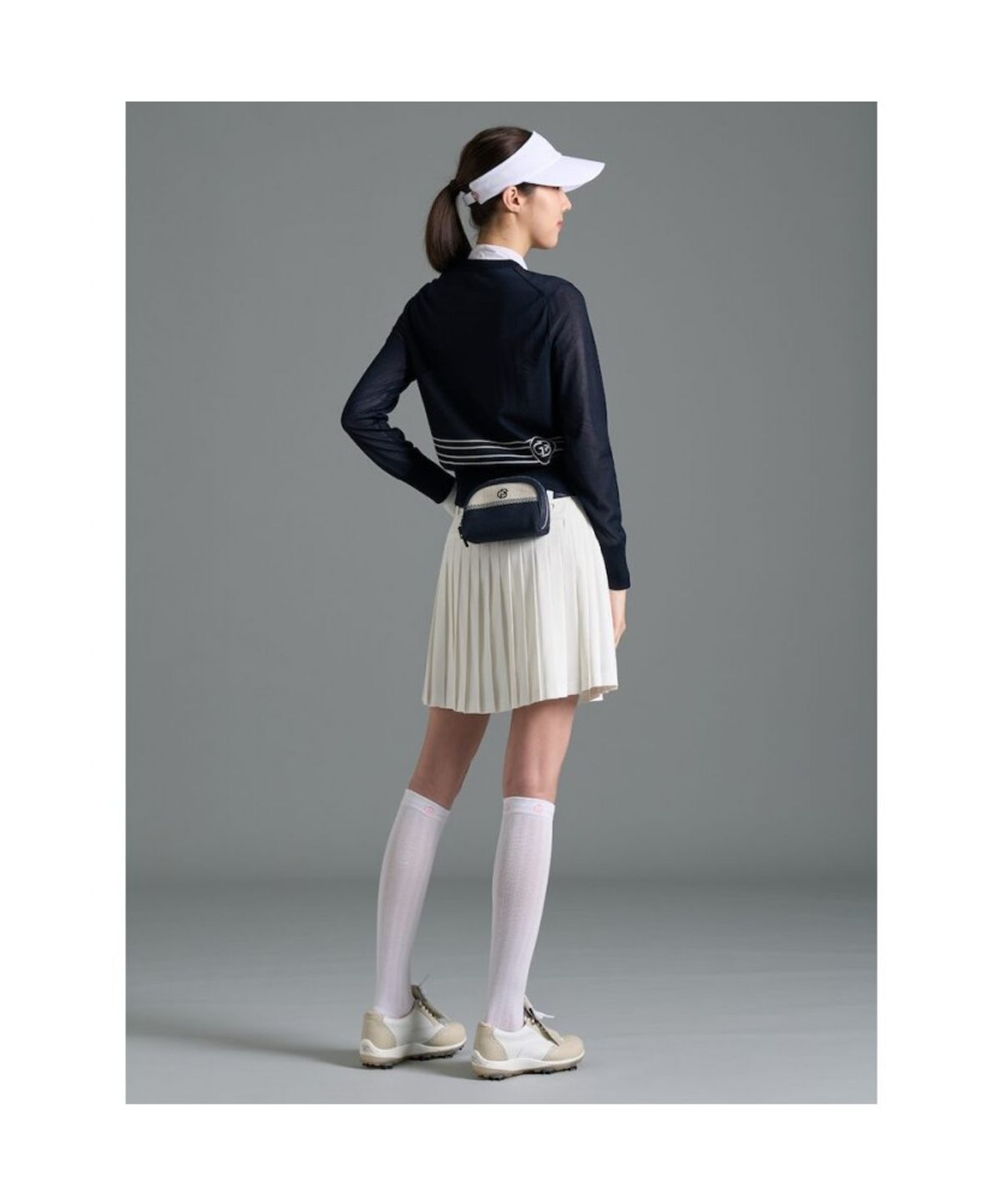 빈폴골프(BEANPOLE GOLF) 여성 시어 풀집 카디건 - 네이비