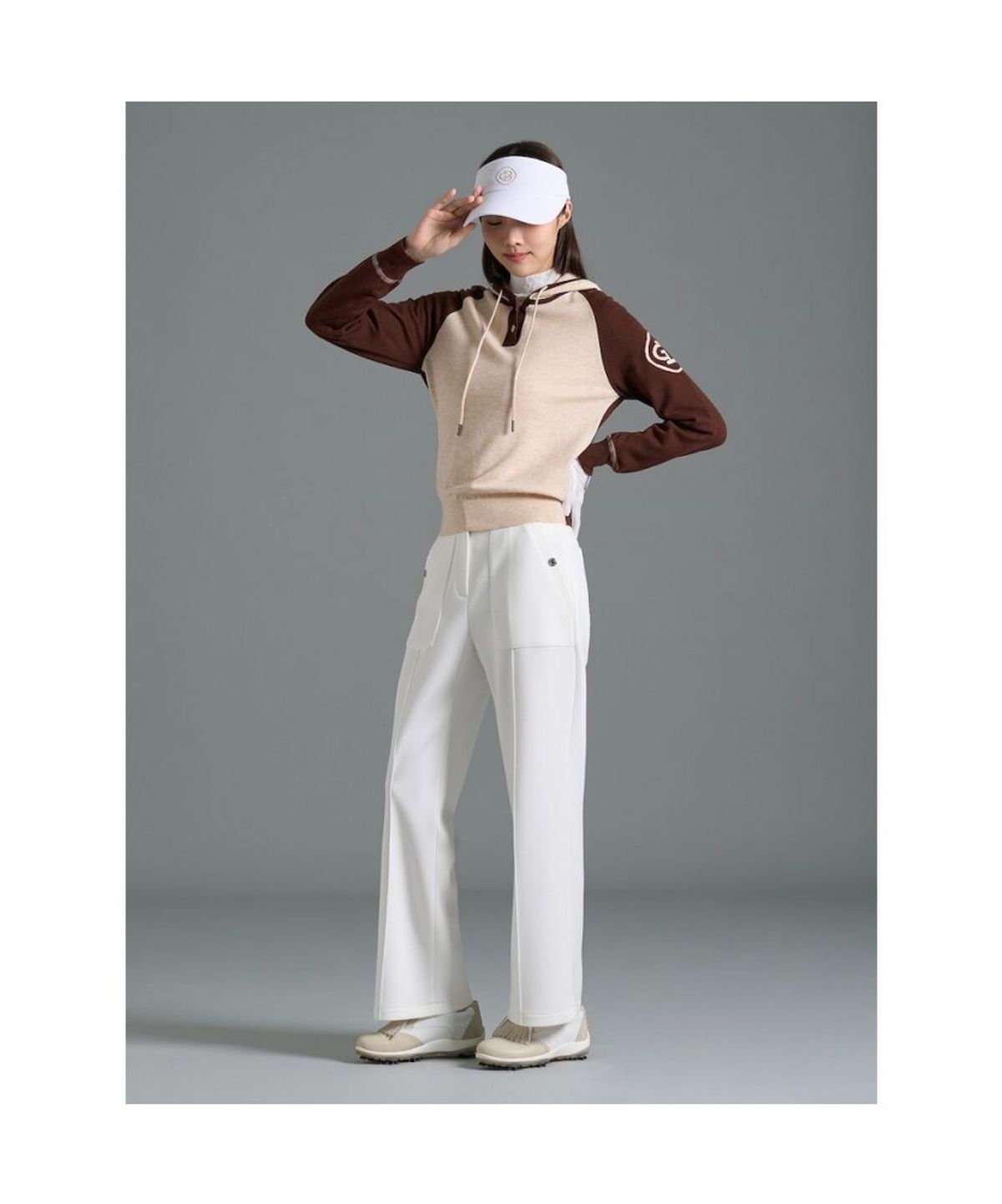 빈폴골프(BEANPOLE GOLF) 여성 후드 긴소매 풀오버 - 와인