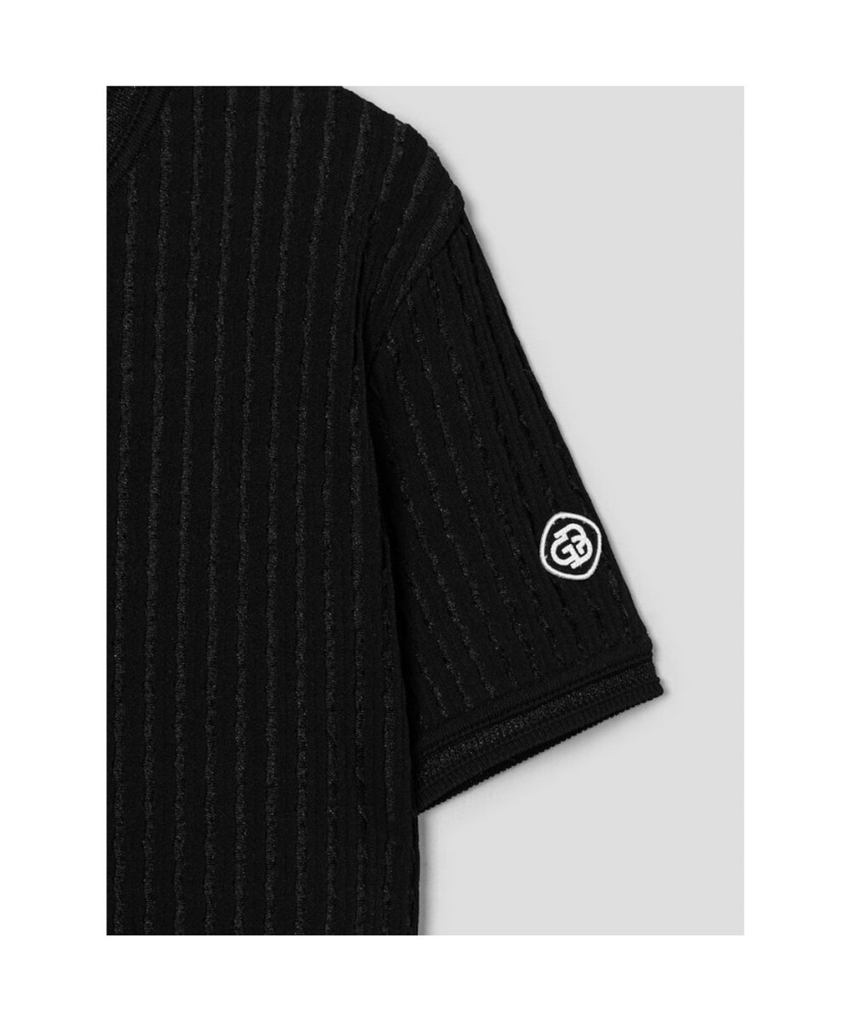 빈폴골프(BEANPOLE GOLF) 여성 변형 케이블 반소매 풀오버 - 블랙
