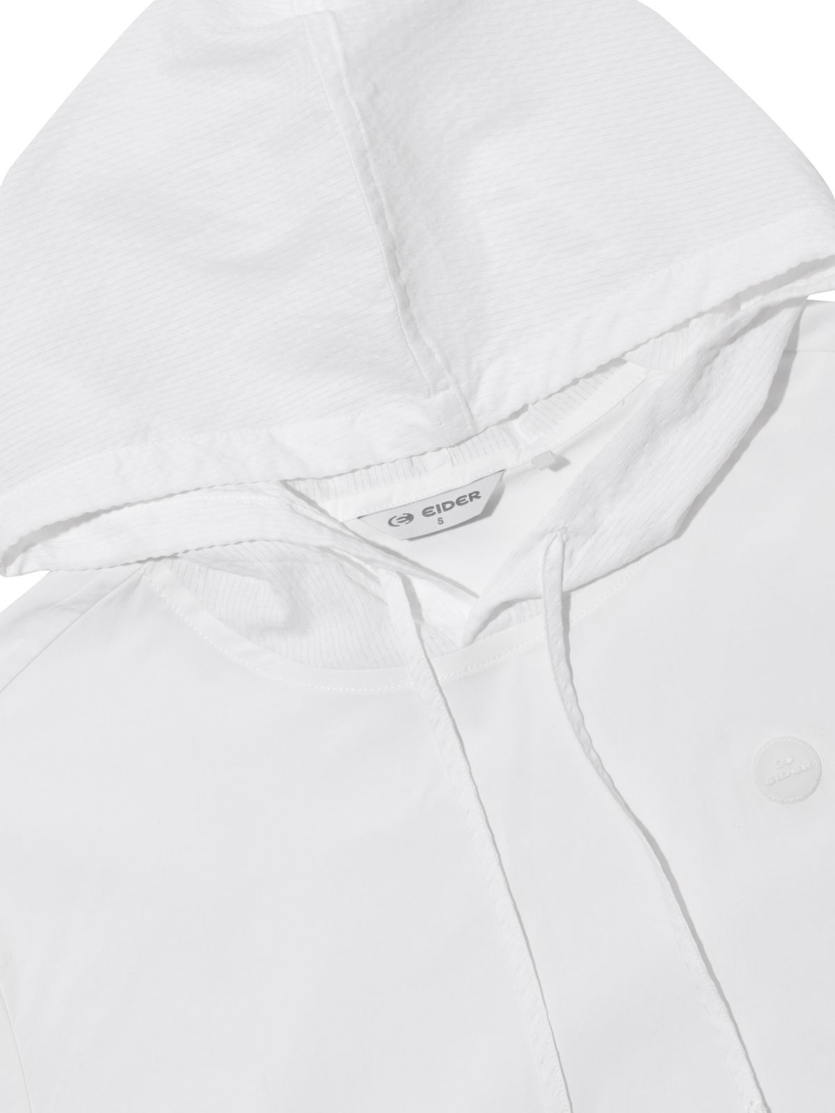 아이더(EIDER) SHEER (시어) 여성 퍼프 후드 반팔 티셔츠_White