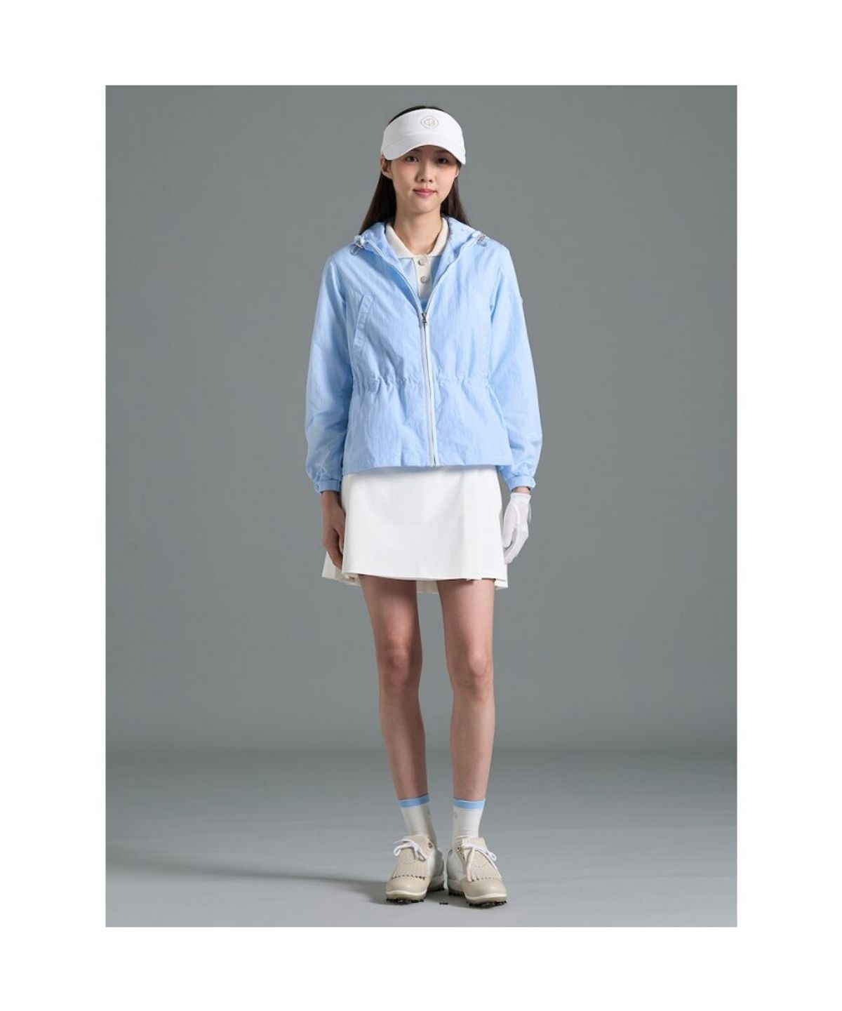 빈폴골프(BEANPOLE GOLF) 여성 후드 사파리 안감 점퍼 - 스카이 블루