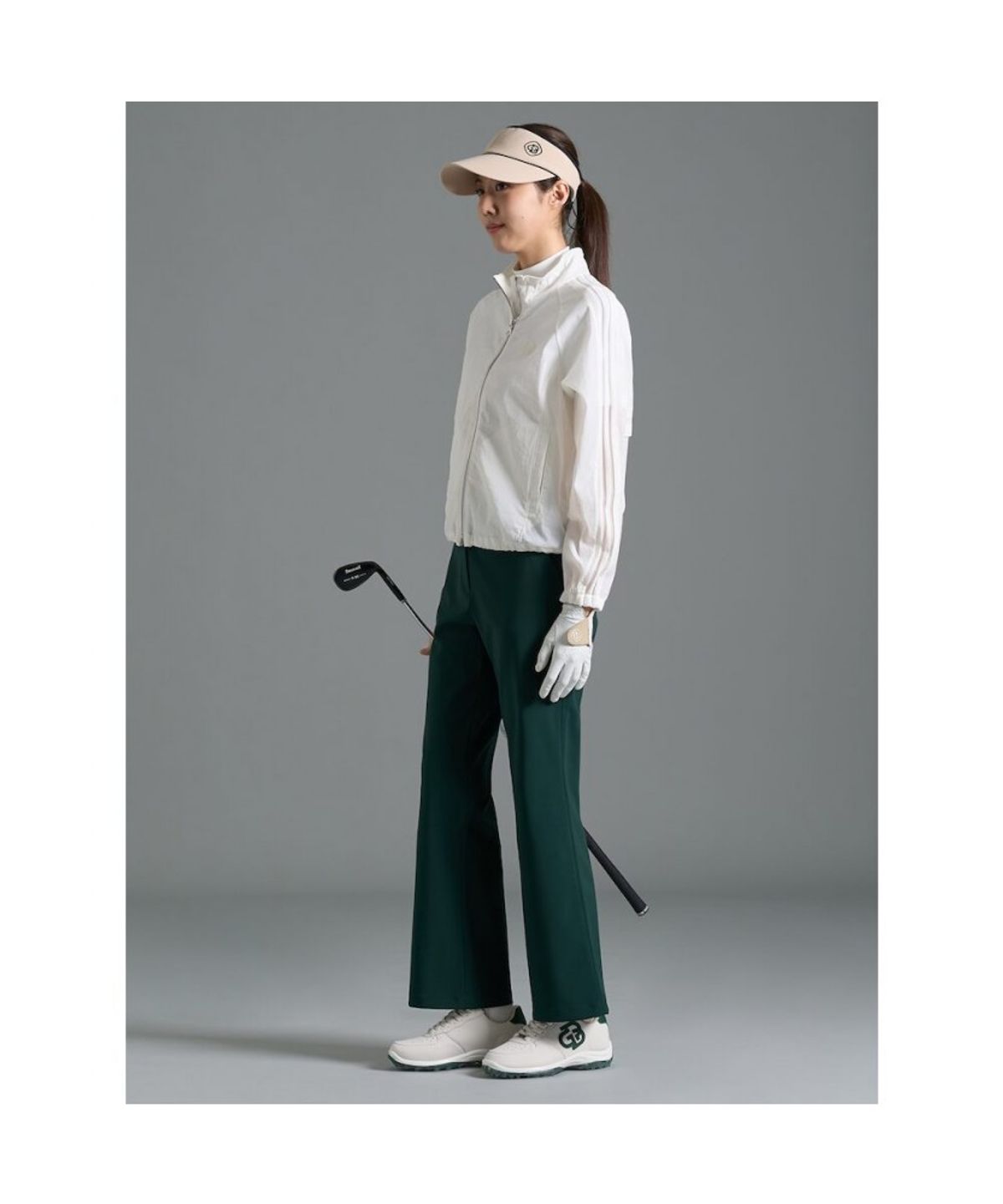 빈폴골프(BEANPOLE GOLF) 여성 소매 패치 경량 홑겹 점퍼 - 화이트
