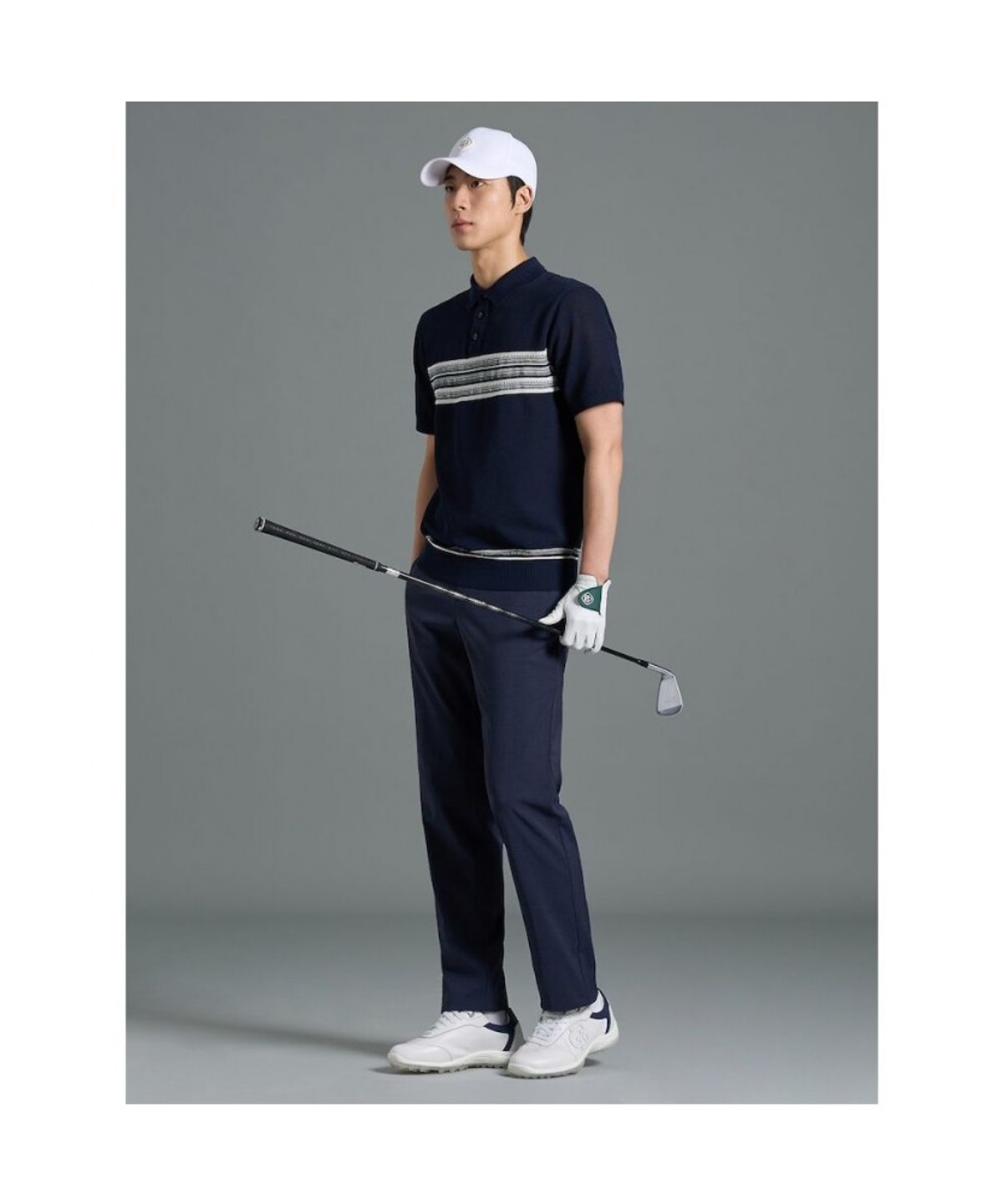 빈폴골프(BEANPOLE GOLF) 남성 투톤 스트레이트 팬츠 - 네이비