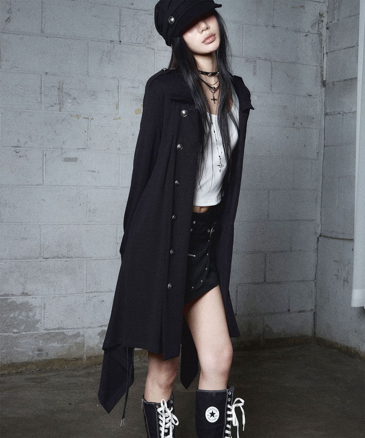 낫노잉(NOTKNOWING) Double Button Jersey Cardigan (BLACK)
