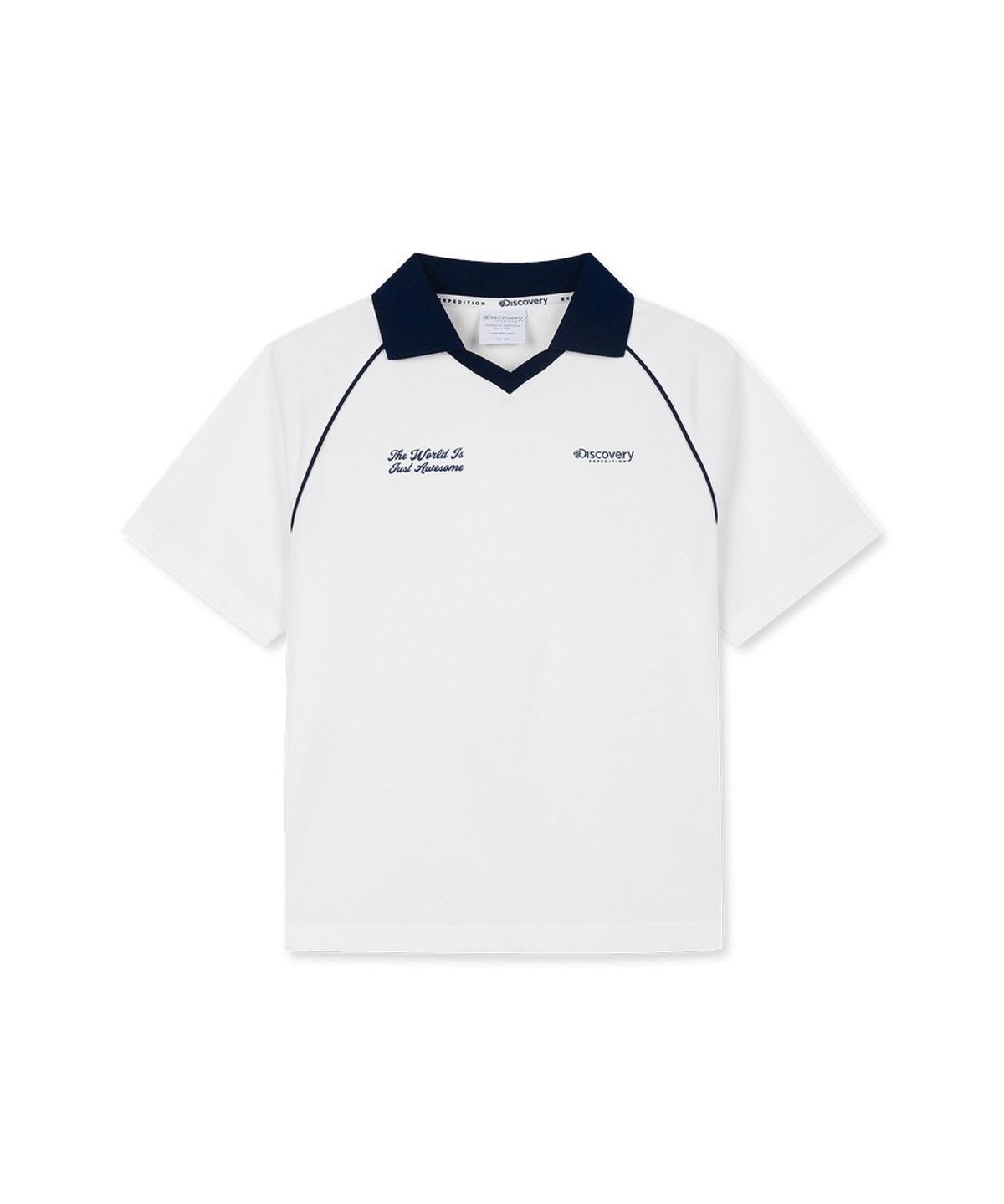 디스커버리 키즈(DISCOVERY KIDS) 키즈 카라 반팔티+팬츠 2SET (WHITE)