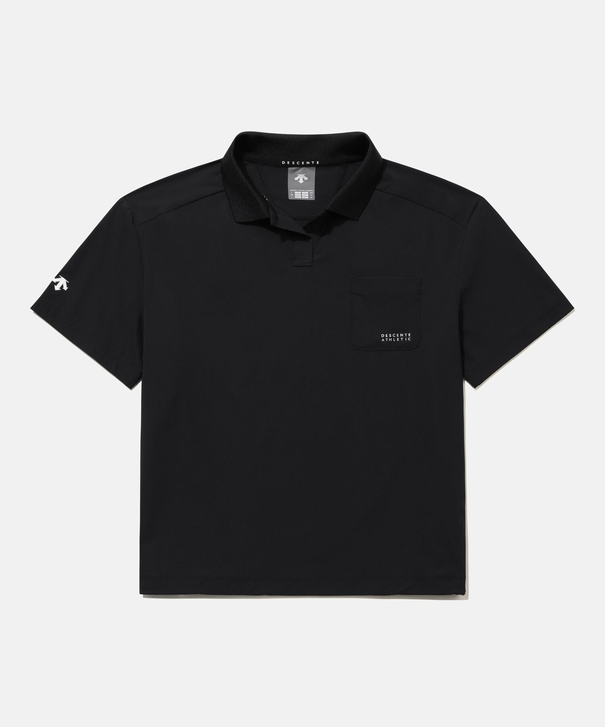 데상트(DESCENTE) 우먼스 쿨링 우븐 폴로 반팔 티셔츠 블랙 SR122PPS31