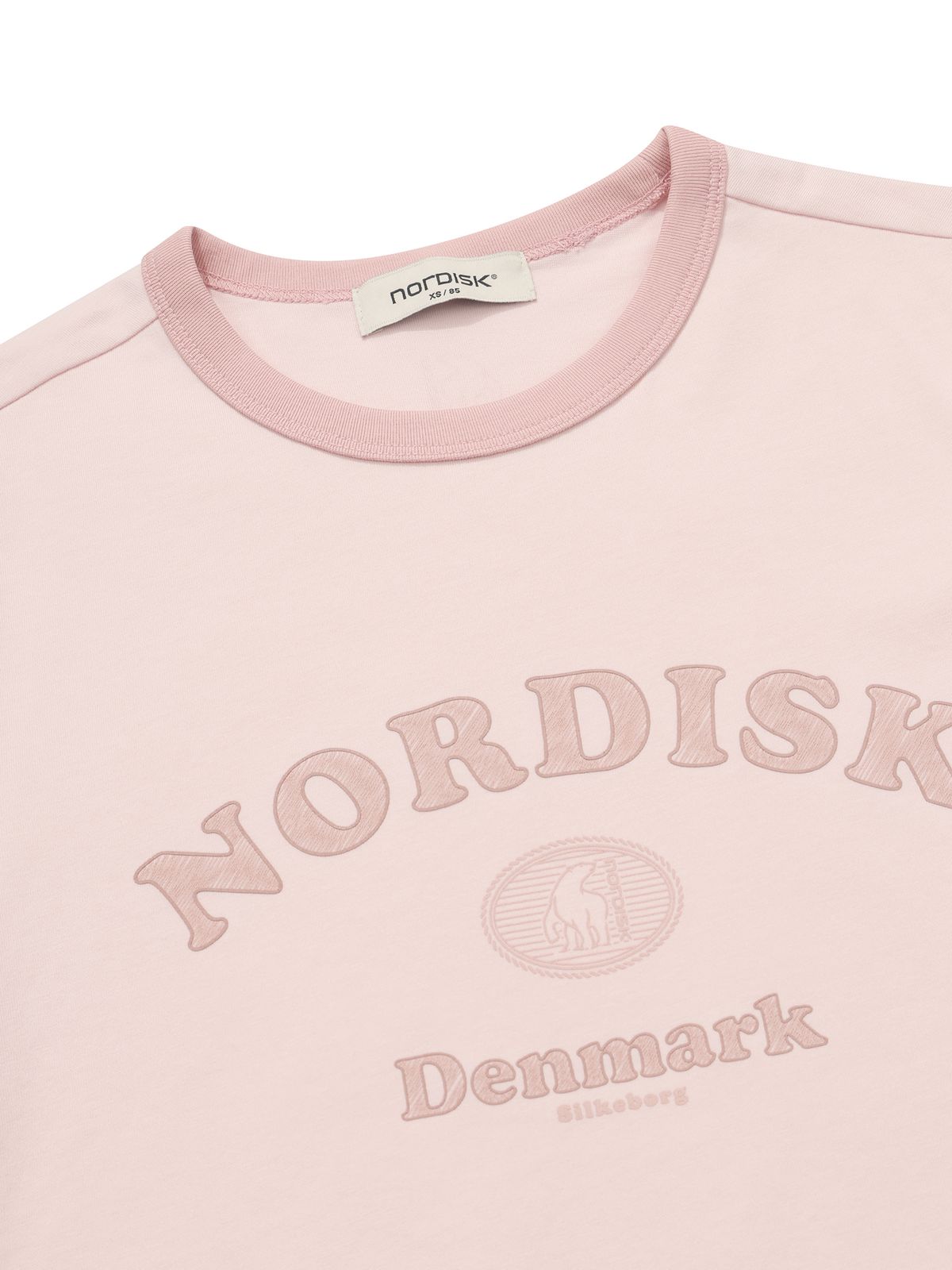 노르디스크(NORDISK) 레터링 링거 반팔 티셔츠 - W_Light Pink