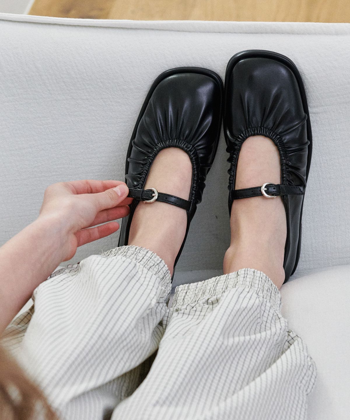 에이티티(ATT) Soft Shirring Mary Jane Flats (att6023)