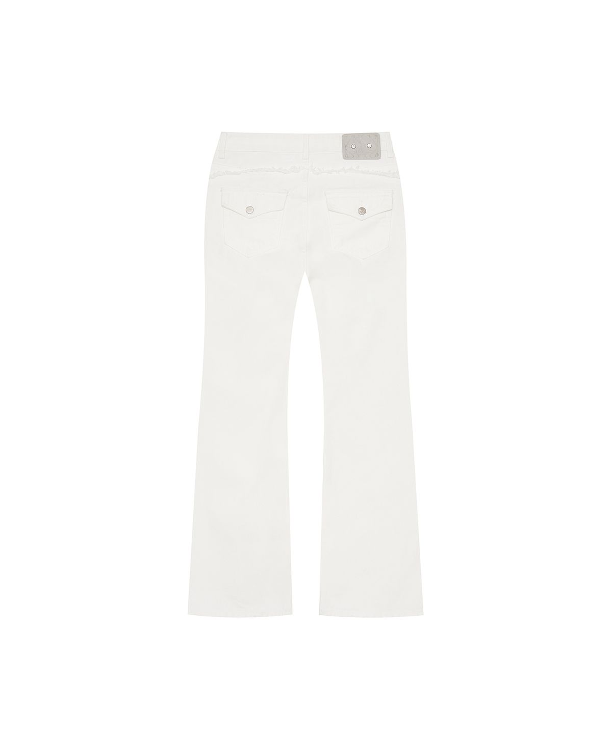카시코(KASHIKO) Side Zipper Boots-cut Jeans White
