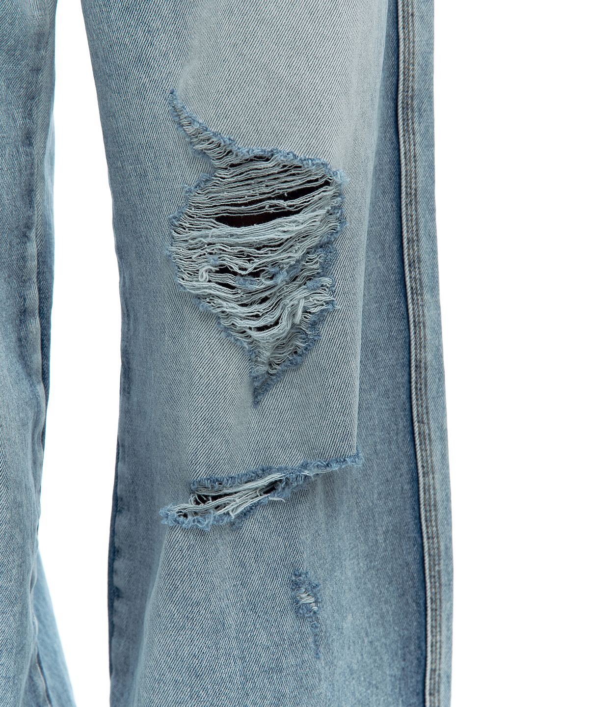 카시코(KASHIKO) Milk Ripped Wide Jeans Light Blue