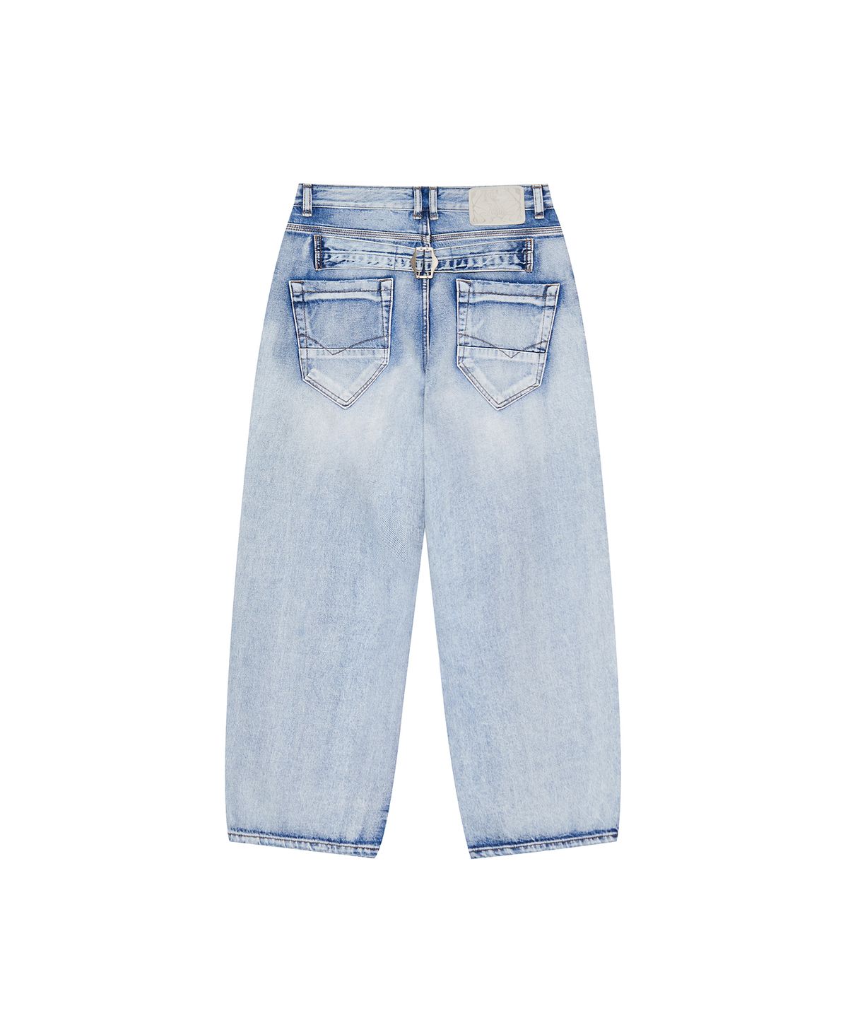 카시코(KASHIKO) Milk Ripped Wide Jeans Light Blue